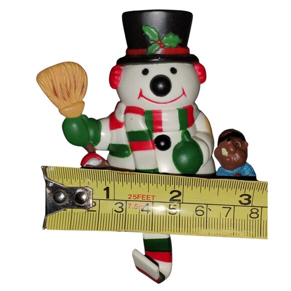 Vintage Christmas Plastic Stocking Hanger/Holder Snowman 1986 Nationwide 4”H - Picture 6 of 7